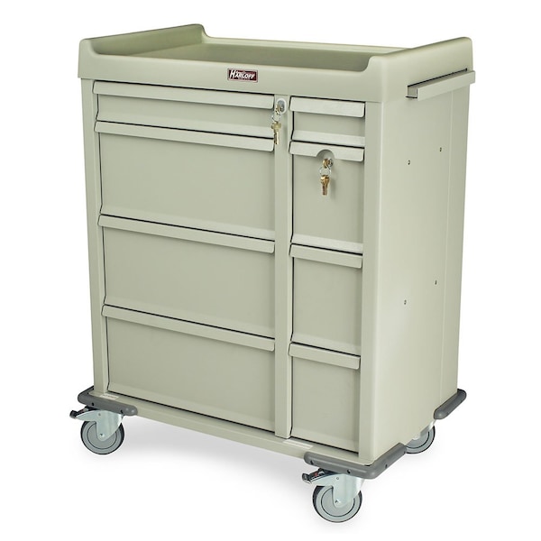 Punch Card Assisted Living Medication Cart, 600 Punch Card Capacity, Key Lock